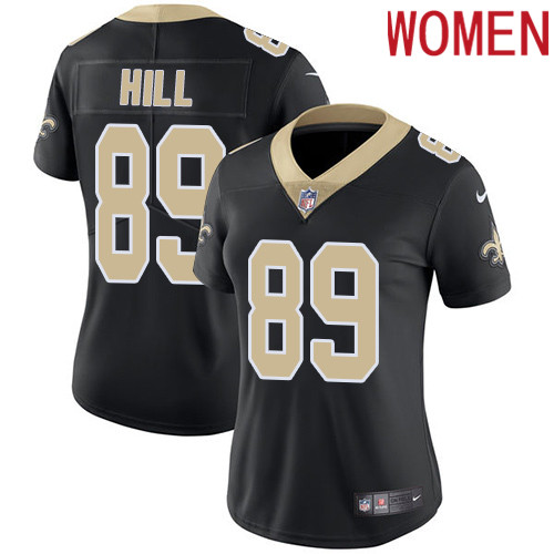 2019 Women New Orleans Saints #89 Hill black Nike Vapor Untouchable Limited NFL Jersey->women nfl jersey->Women Jersey
